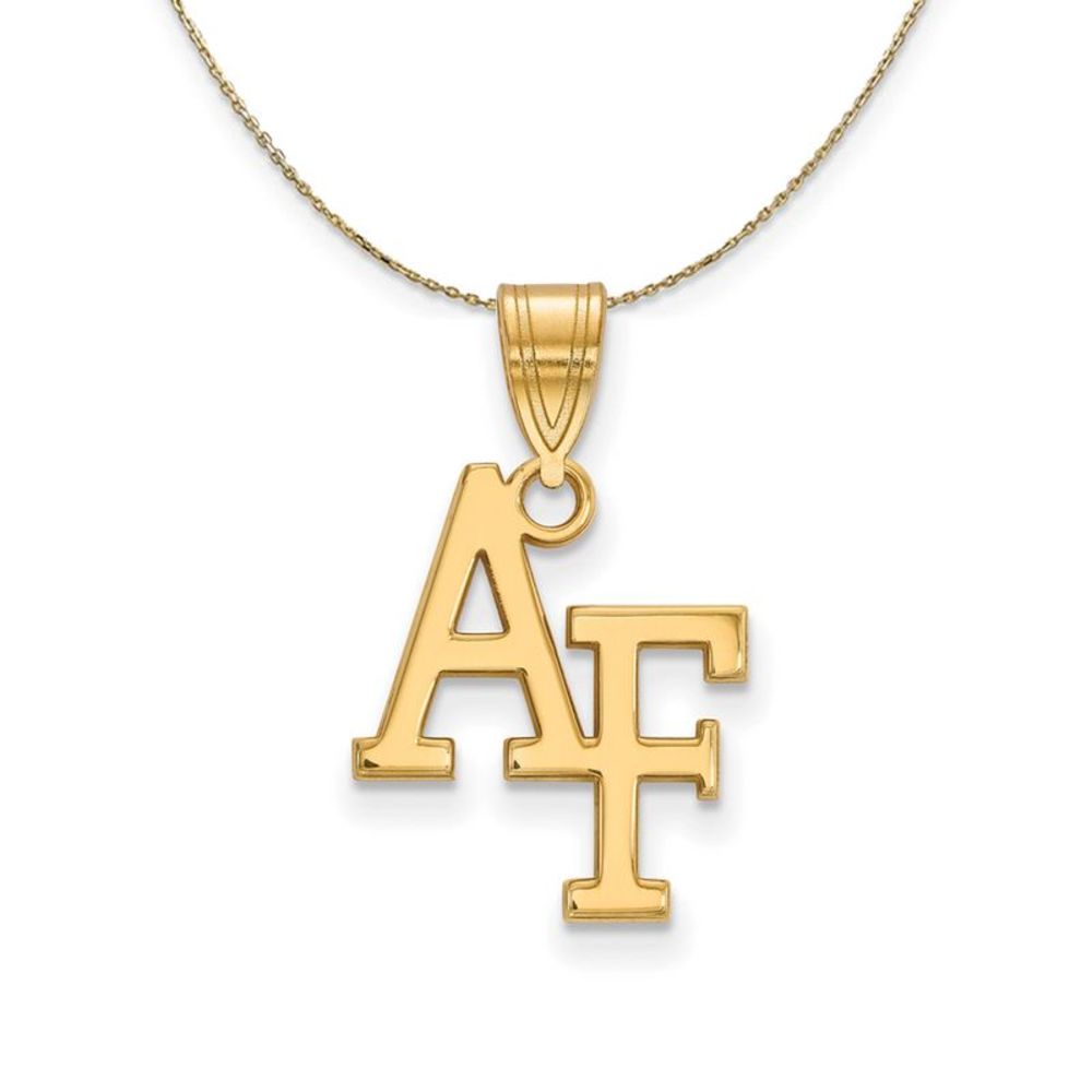 14k Yellow Gold Air Force Academy Md 'AF' Necklace - 30 Inch